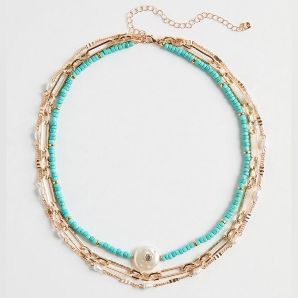 Torrid Pearl Beaded Layered Necklace Set